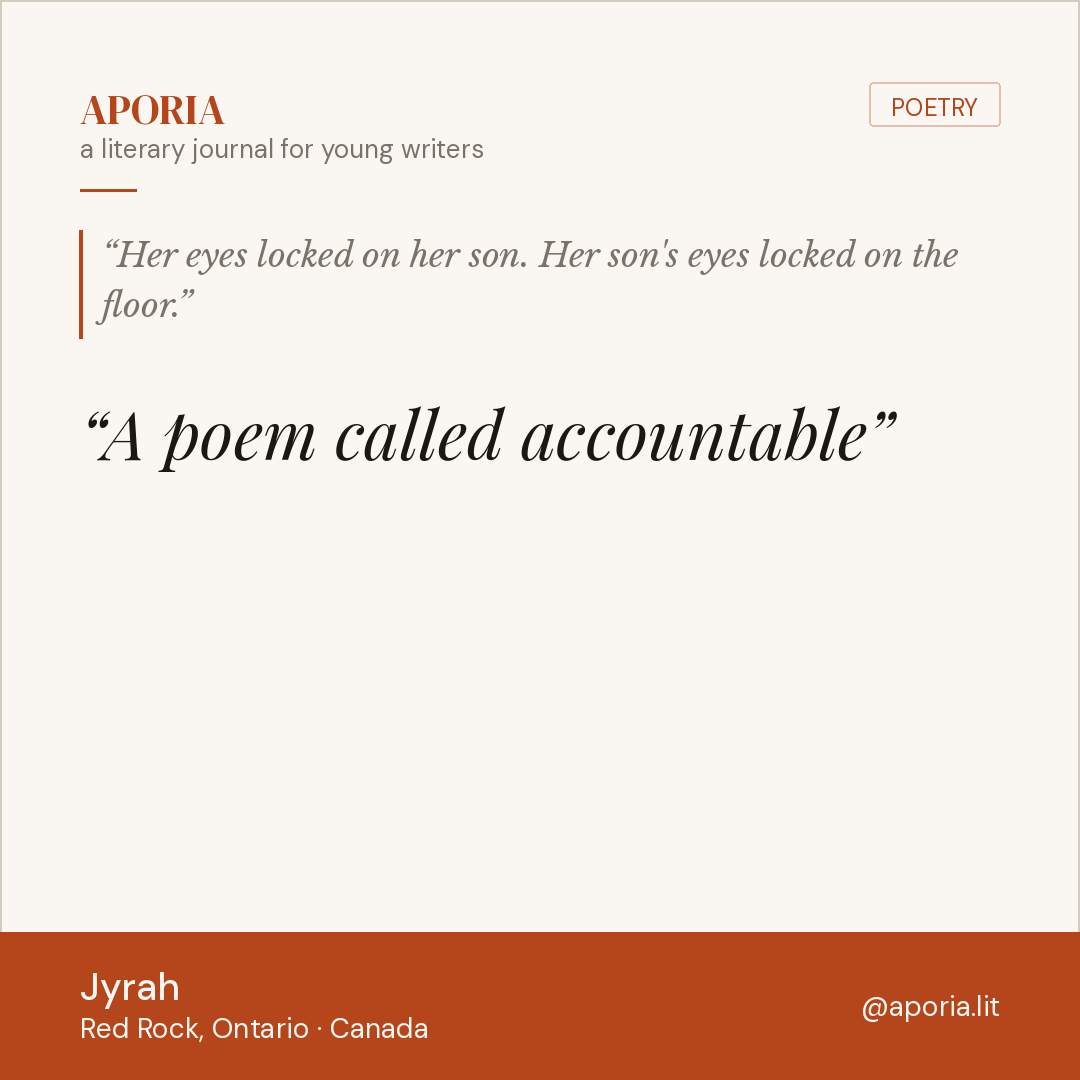 Contributor card for A poem called accountable