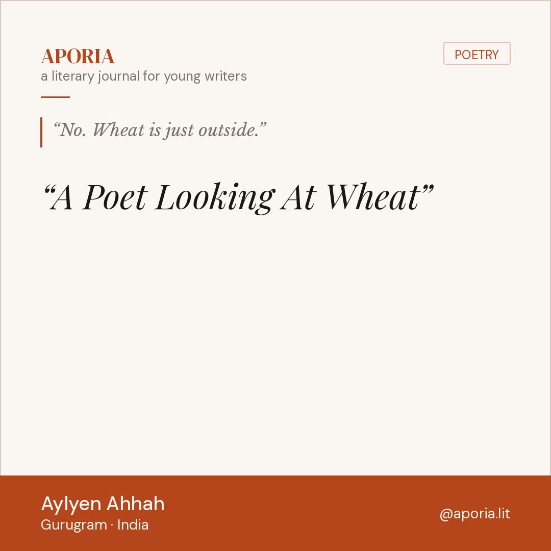 Contributor card for A Poet Looking At Wheat