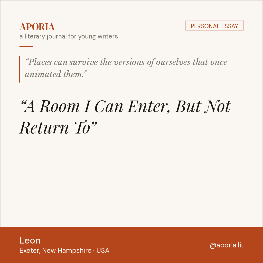 Contributor card for A Room I Can Enter, But Not Return To