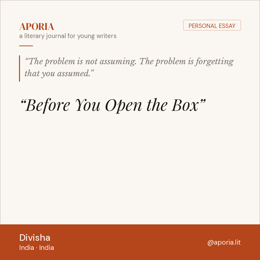 Contributor card for Before You Open the Box