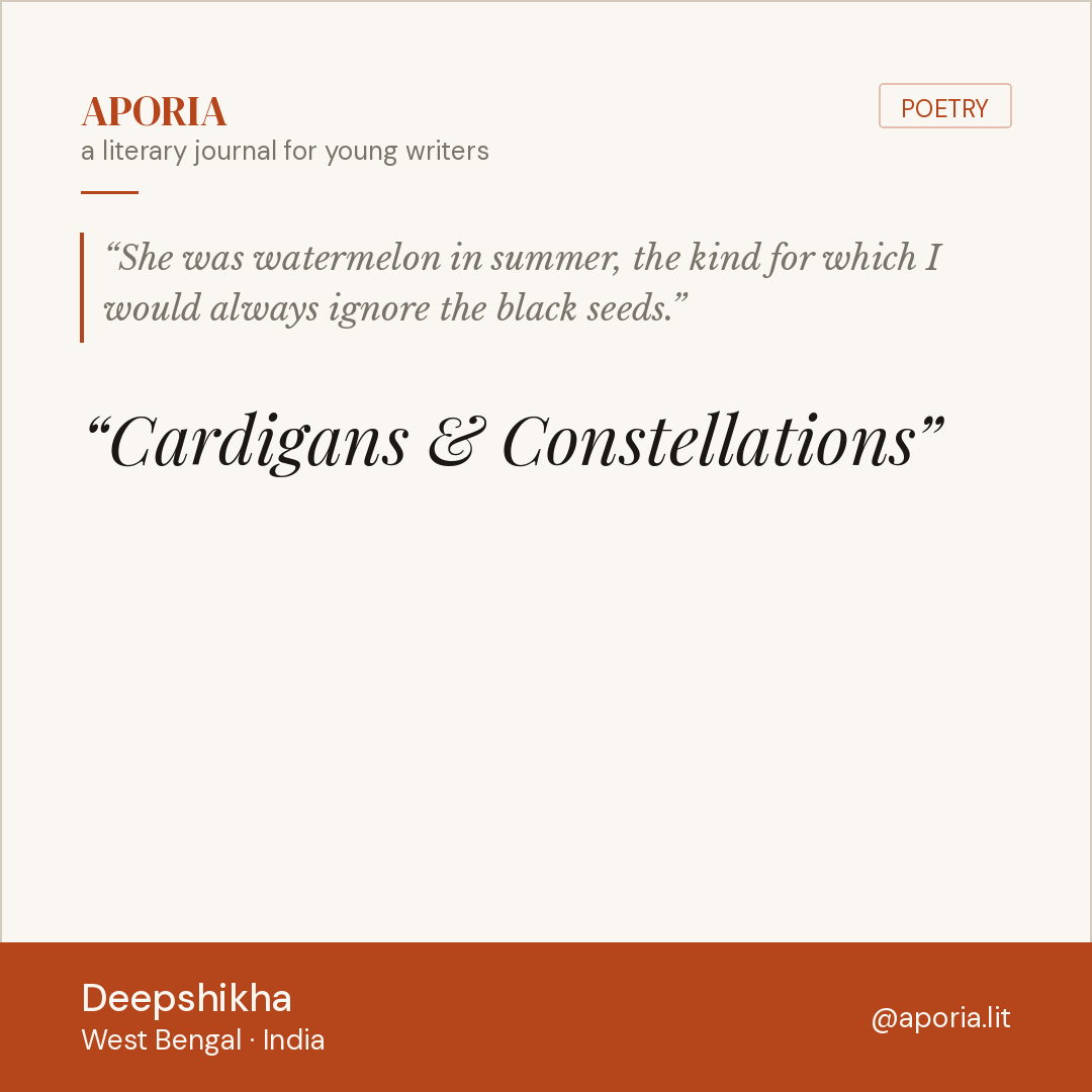 Contributor card for Cardigans & Constellations