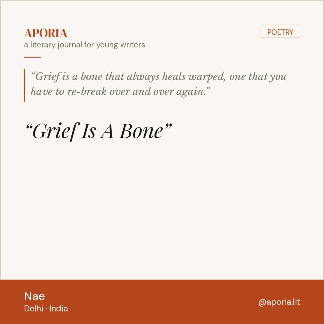 Contributor card for Grief Is A Bone