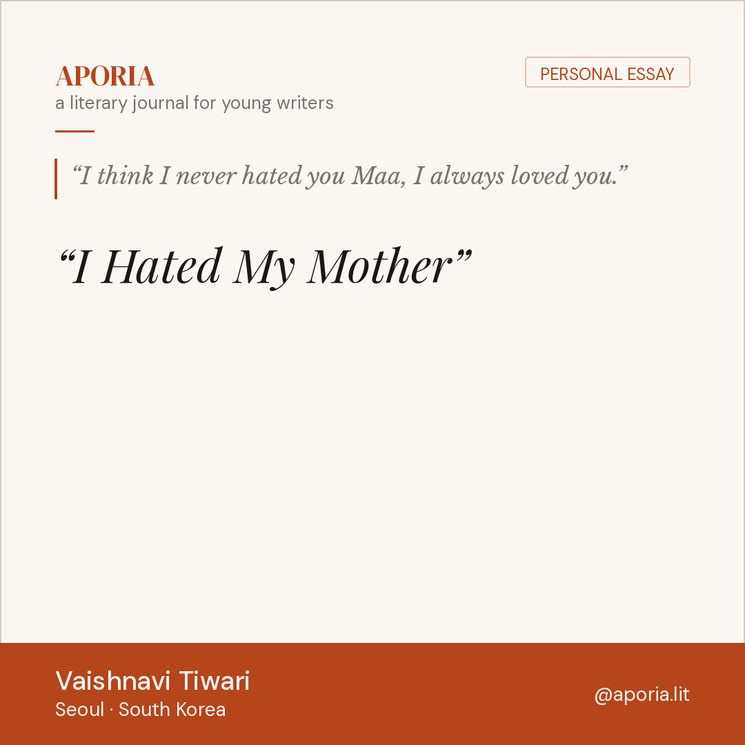 Contributor card for I Hated My Mother