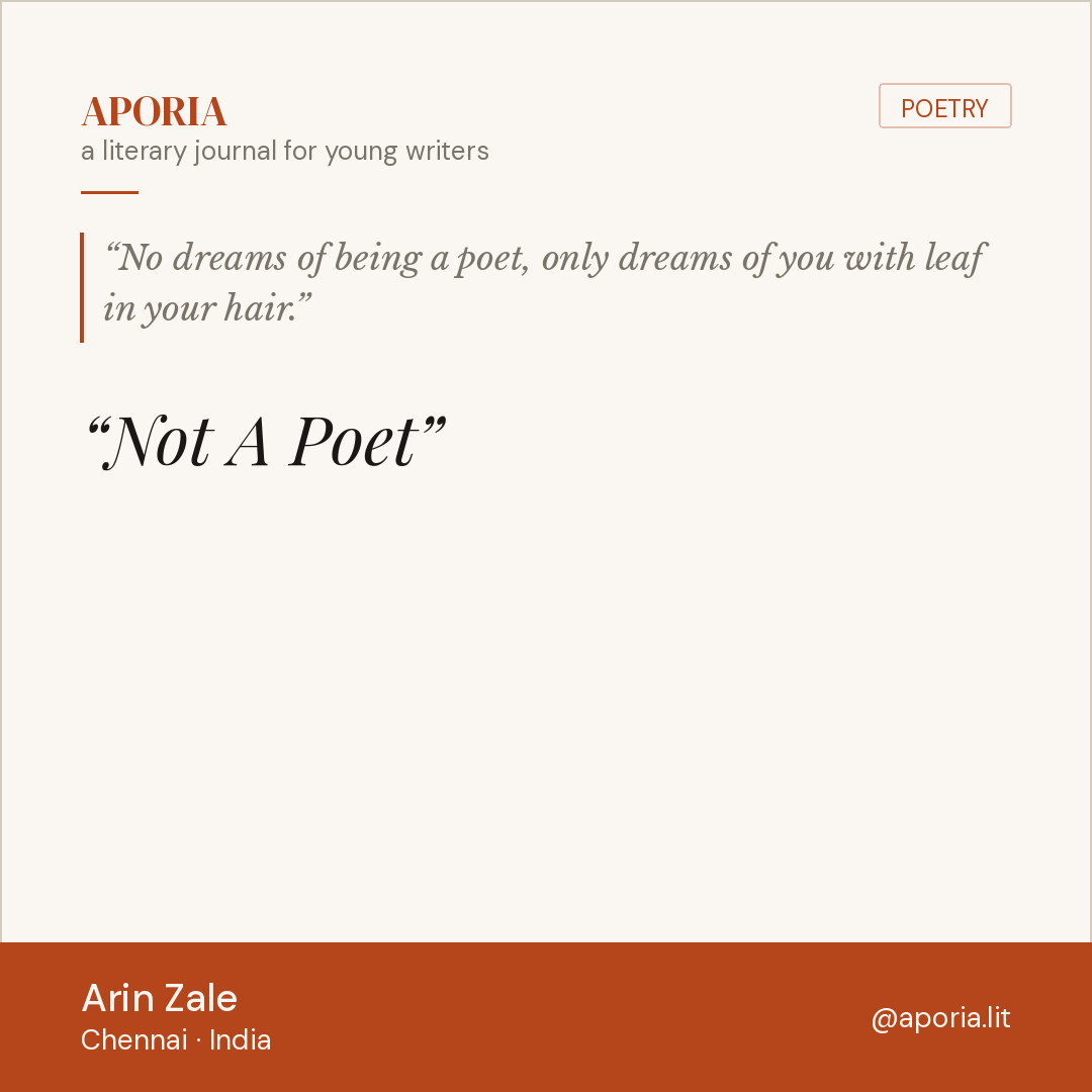Contributor card for Not A Poet