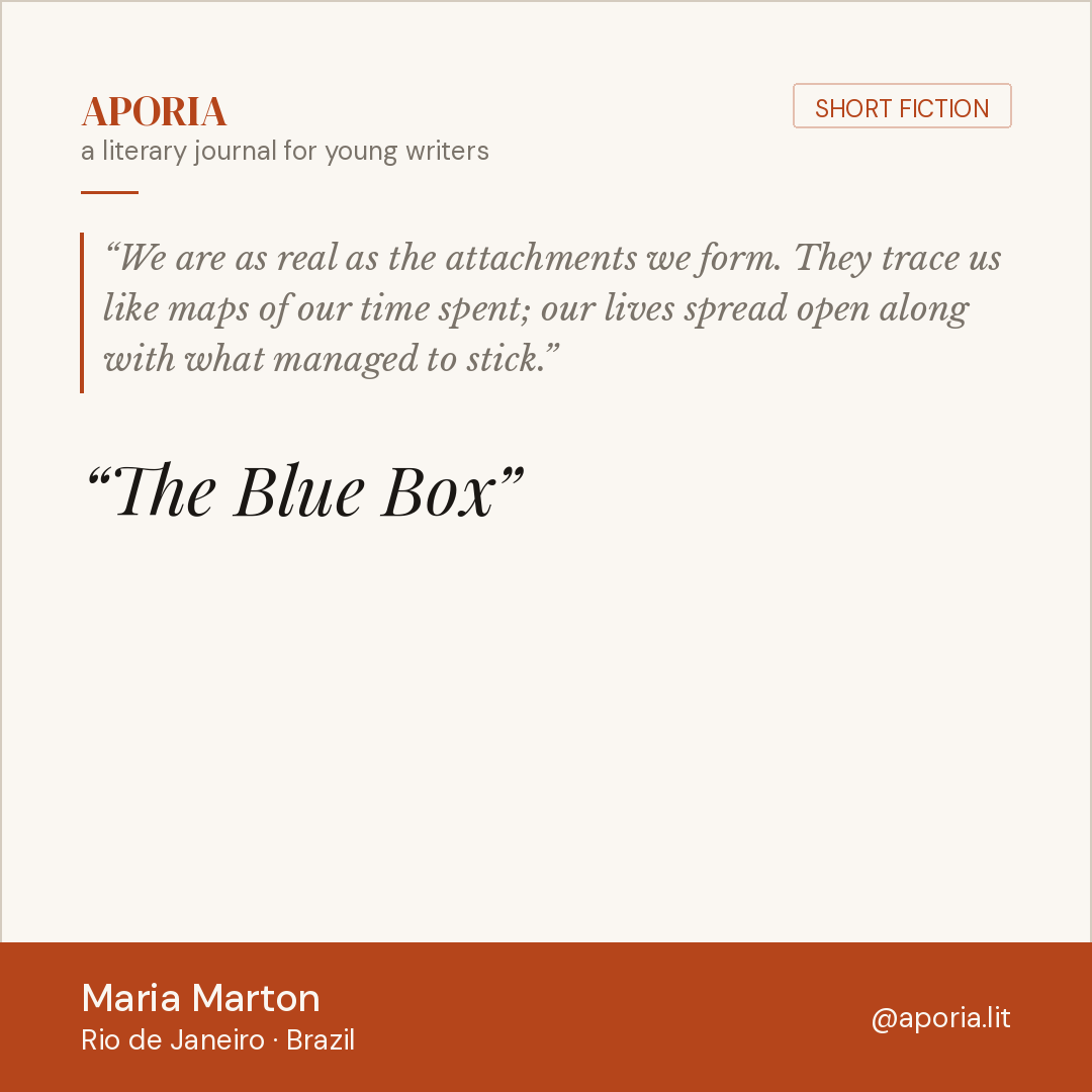 Contributor card for The Blue Box