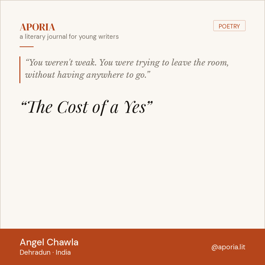 Contributor card for The Cost of a Yes