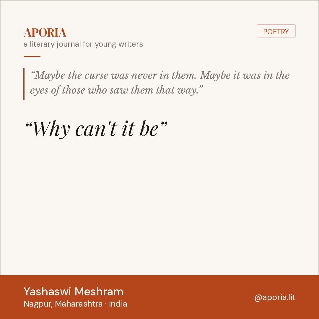 Contributor card for Why can't it be