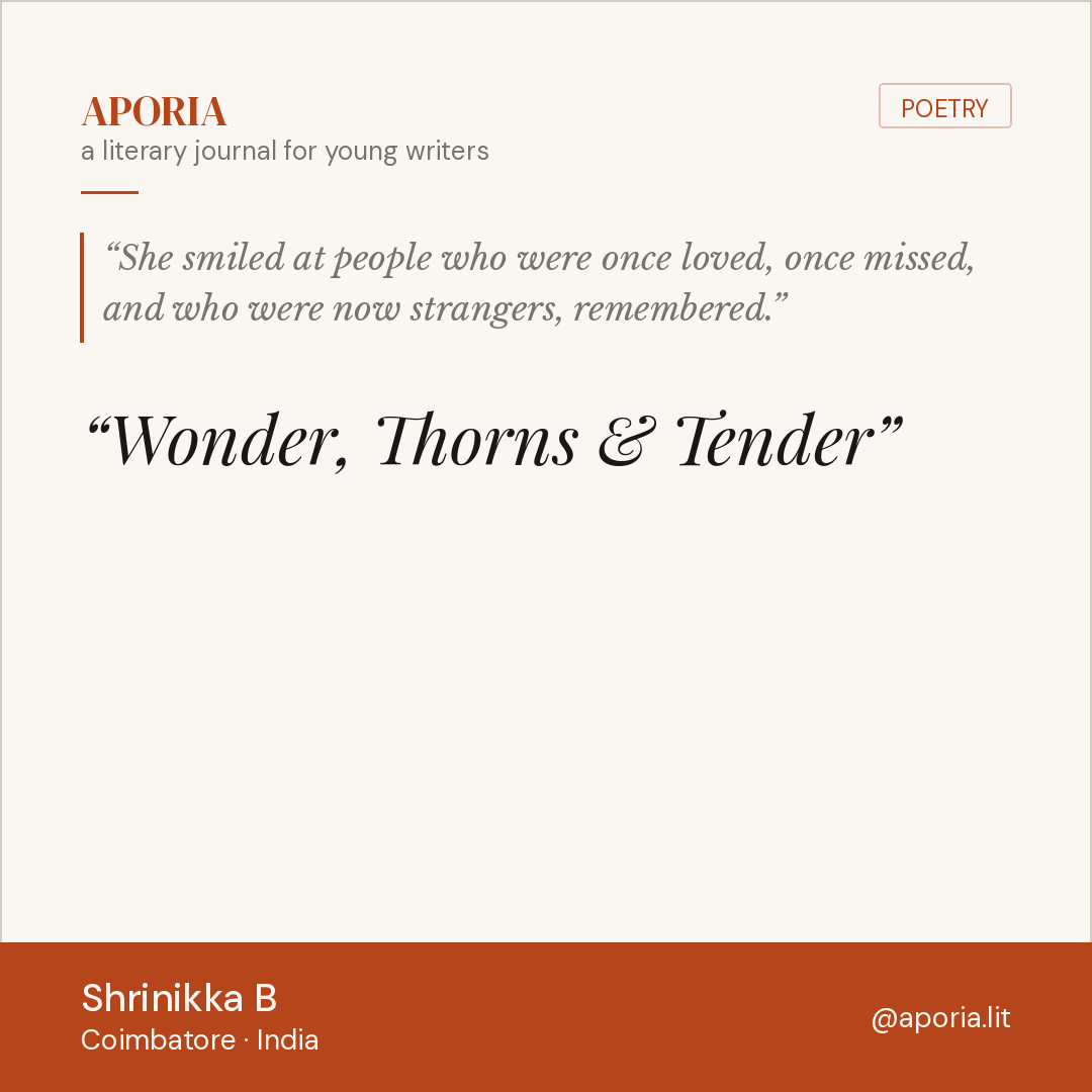 Contributor card for Wonder, Thorns & Tender
